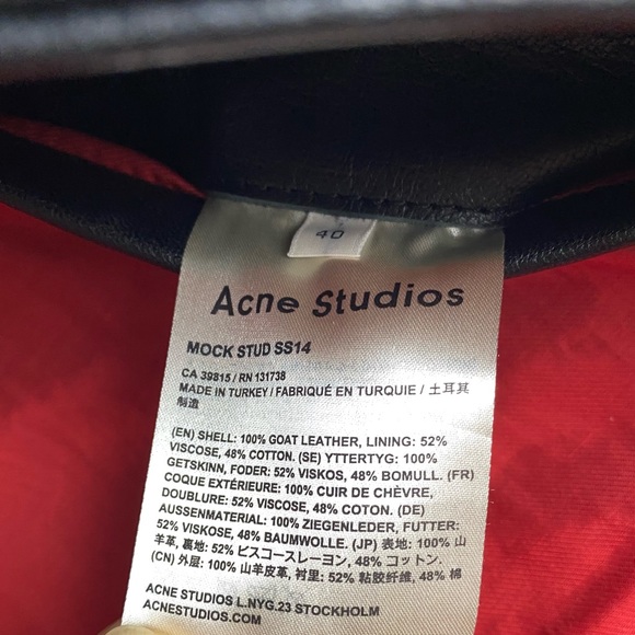 NEW Acne Studios Moto Studded Star Leather Jacket - Picture 7 of 10